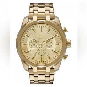 Diesel Men's Chronograph Split Gold-Tone Stainless Steel Bracelet Watch 51mm NEW